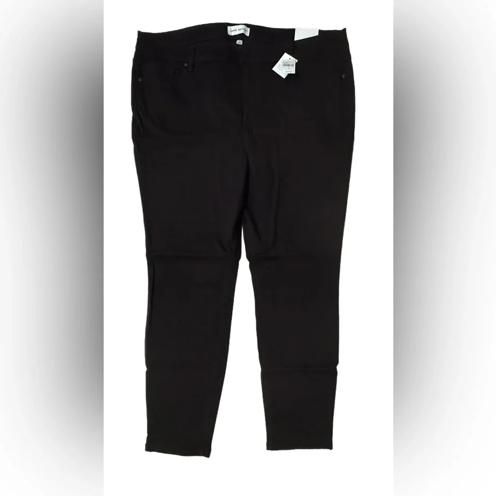 NWT Lane Bryant Straight Fit High-Rise Sateen Skinny Jean, Size 20, Black